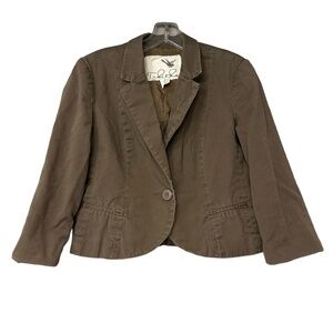 Anthropologie Womens Olive Green Blazer Career Workwear Casual Size 6‎
